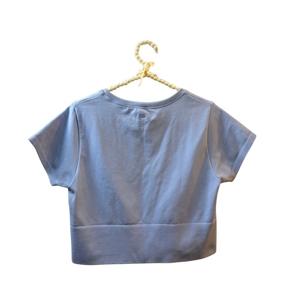 Aerie Sky Blue Seamless Crop Top - Picture 2 of 3